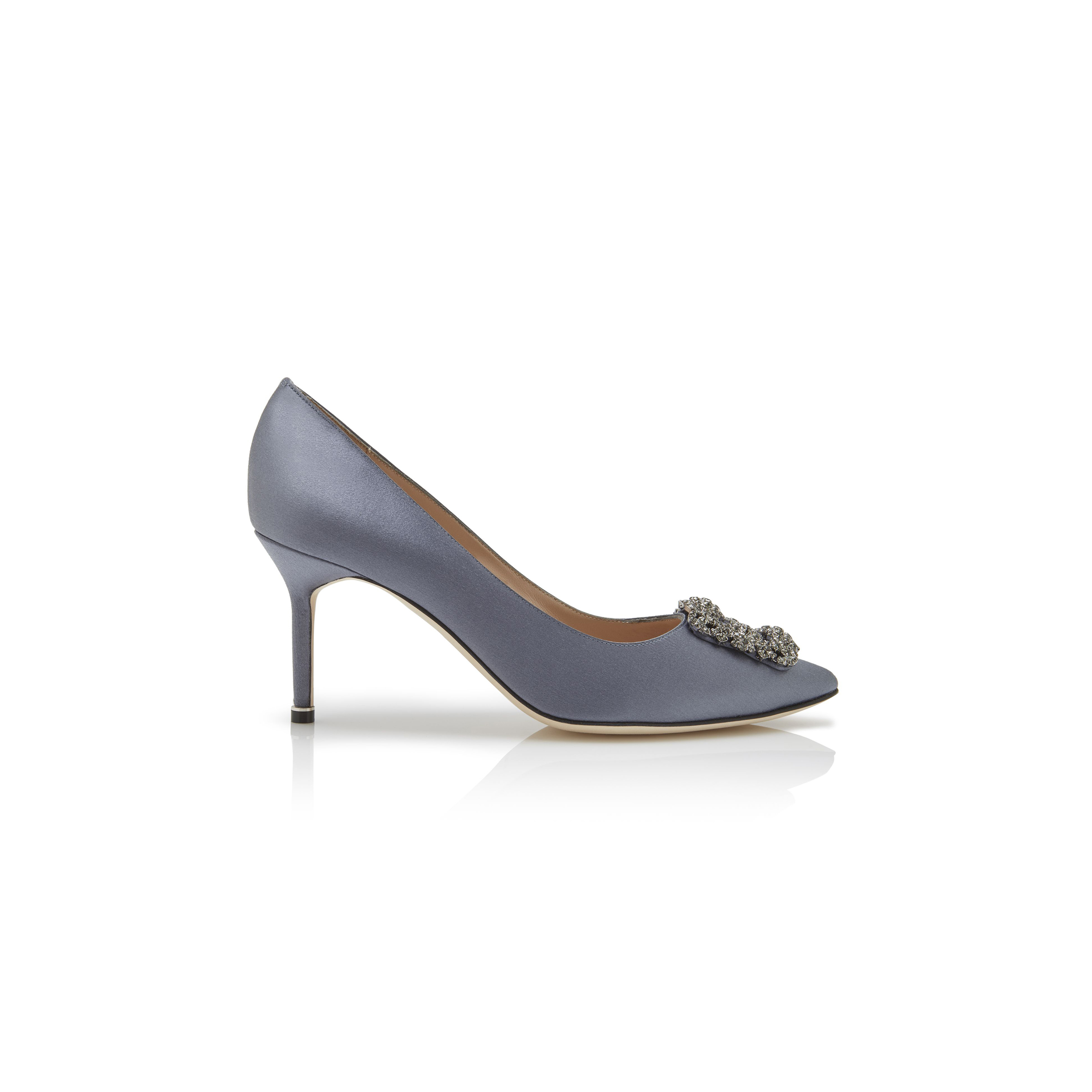 man010 B1ahn*k hangisi 70 blue satin jewel buckle pumps 9xx-0662-0043